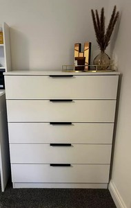 Cajonera <span class=keywords><strong>de</strong></span> madera <span class=keywords><strong>de</strong></span> color blanco, cómoda <span class=keywords><strong>de</strong></span> almacenamiento amplia, armarios <span class=keywords><strong>de</strong></span> tocador, muebles - Product Image 2