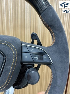 Ajuste para Audi C8 A6 S6 RS6 A7 S7 RS7 RS5 RS4 <span class=keywords><strong>RS3</strong></span> A5 A3 A4 A1 Q3 Q5 Q7 Q8 C7 C6 S1 S3 S4 S5 LED volante de fibra de carbono - Product Image 3