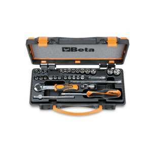 BETA - 009000956 Set avec 13 douilles hexagonales, 11 tournevis et 6 accessoires-EAN 8014230617558 RATCHET AND SOCKET SETS - Product Image 1