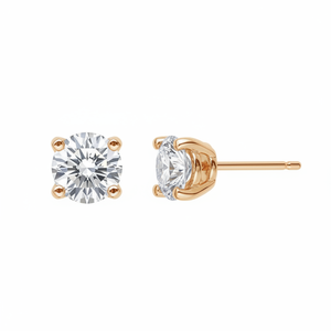 Certified Round Brilliant Cut Solitaire Diamonds <b>Stud</b> <b>Earrings</b> 14K Yellow Gold for Women Children Engagement Jewelry Best Offer - Product Image 2