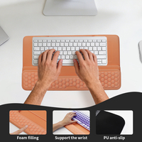 Tapis de clavier en mousse à mémoire de forme personnalisé avec logo, repose-poignet intégré 2-en-1, support de bras alvéolé pour bureau et usine