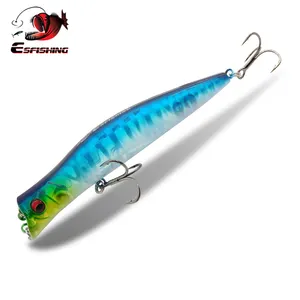 ESFISHING Floating Fishing Lures Popper Darter King 100nm 9.5g Two Dive Professional hard Baits Top Water