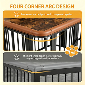 Cross-<b>border</b> wrought iron anti-chew dog cage, home living room furniture style pet <b>fence</b>, indoor dog kennel for small and - Product Image 3