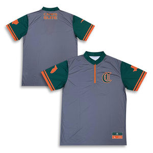 Polyester personnalisé Sport Gym Sublimation T-shirt à manches courtes quart de fermeture éclair - Product Image 1