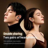 Écouteurs sans fil doubles M176 avec micro, clip d'oreille sport OWS et suppression du bruit d'appel ENC intra-auriculaire, écouteurs Bluetooth sans fil