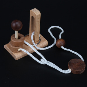 Casse-tête <span class=keywords><strong>Puzzle</strong></span> en bois filetage corde boucle <span class=keywords><strong>Puzzle</strong></span> Luban serrure casse-tête jeu adulte enfants jouet Puzzles pour adultes - Product Image 3