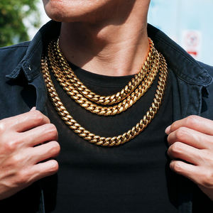 Chaîne à mailles cubaines en acier inoxydable, 1 pièces, bijoux Hip Hop, 12mm, <span class=keywords><strong>Miami</strong></span>, livraison directe depuis la chine - Product Image 3
