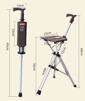 Canne de marche pliable portable avec siège, chaise-canne légère en aluminium, canne de camping extérieure pour personnes âgées, idéale pour les voyages et la randonnée