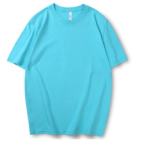 T-shirt à manches courtes pour homme surdimensionné en coton 100% 305 GSM, épais et lourd, essentiels, logo personnalisé imprimé, motif tricoté