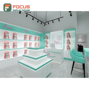 High End Wig Display Cabinet Glass Panel Lighted Drawer Multi Shelf Hairpiece Display Cabinet Unit - Product Image 3