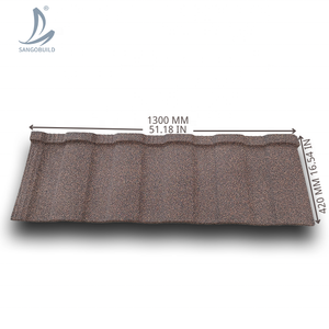 Tejas Metálicas Modernas con Recubrimiento de Piedra Ondulada, Ligeras, Duraderas, Resistentes al Calor, al Fuego y a la Intemperie, para Hoteles y Almacenes - Product Image 1