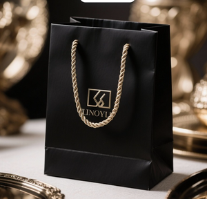 Tas kertas karton putih mewah kustom dengan pegangan Matte laminasi emas cap Logo untuk hadiah butik perhiasan toko mewah - Product Image 3