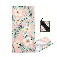 Free Sample Small Moq OEM Custom Polyester Cotton Microfiber Bath Towels Customize Beach Towel