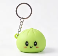 Porte-clés anti-stress mignon en forme de boulette lumineuse simulée, jouet à presser pour la décoration de sac à dos