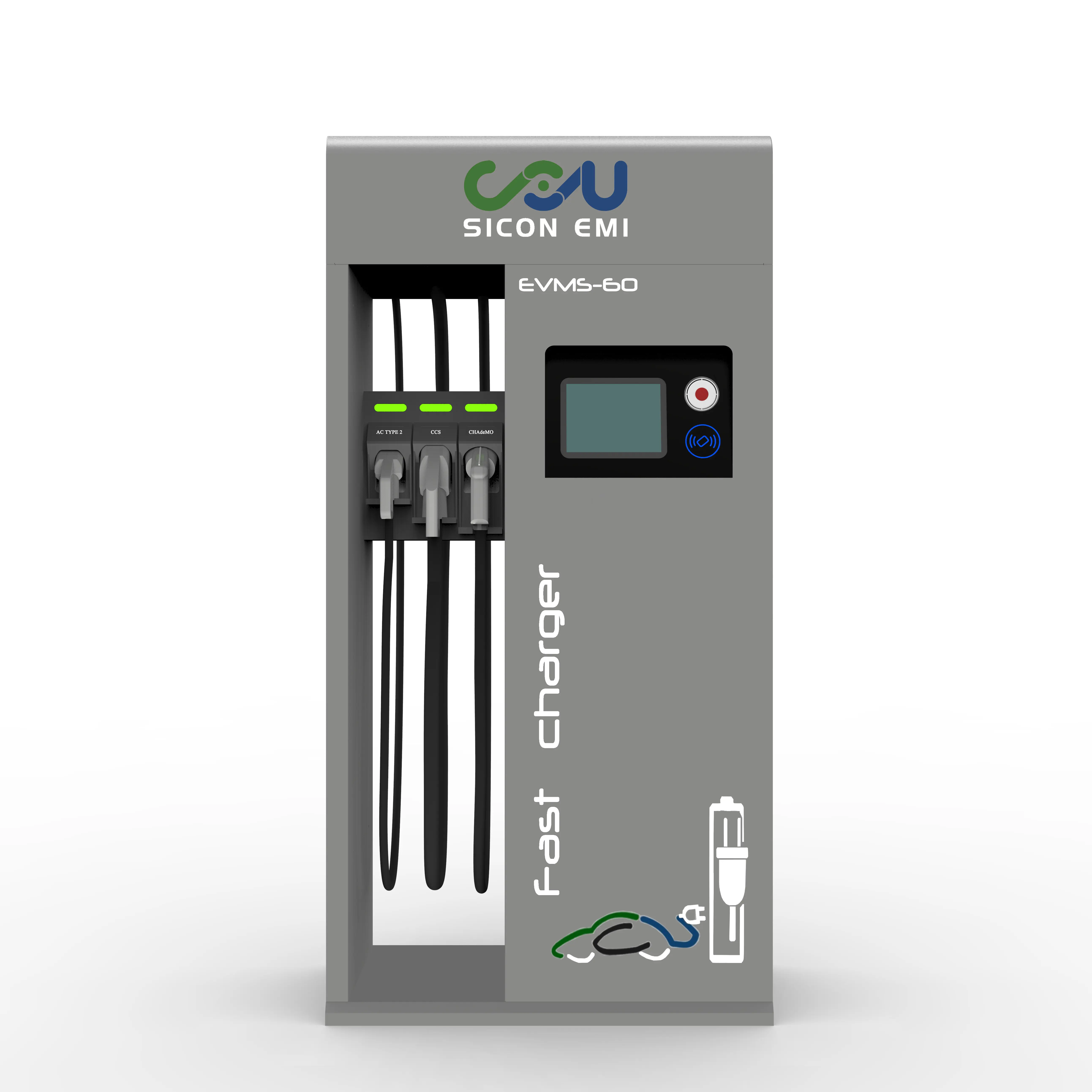 EV DC fast charging station chademo+ccs double connector 50kw/60kw car charger