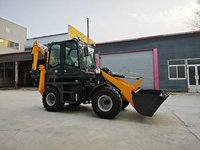 Mini-chargeuse sur pneus diesel avec moteur Kubota, pelle rétrocaveuse, excavatrice télescopique 4x4, chargeuse frontale, prix bas