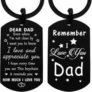 ของขวัญพวงกุญแจสแตนเลสสำหรับพ่อจำได้ฉันสำหรับรักคุณ-ของขวัญวันเกิดและวันพ่อจากลูกสาว/ลูกชาย - Product Image 1