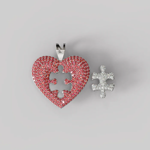 Pendentif l'Éternité de mon Cœur - Collier puzzle en argent sterling célébrant l'amour véritable à jamais pour les amoureux - Product Image 6