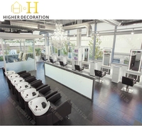 Aménagement intérieur de salon de beauté, décoration complète personnalisée de la pièce, station de salon, aménagement de vitrine pour salon de manucure, canapé de salon de coiffure