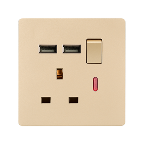 Glasscheibe Edelstahl PVC-Steckdosen schalter Stecker UK US <span class=keywords><strong>BR</strong></span> Modell USB Typ C Licht - Product Image 1