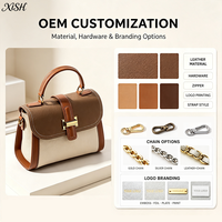 Sac à main bandoulière en cuir véritable pour exportateurs en gros, avec contraste de couleurs, idéal pour le bureau et les trajets quotidiens, personnalisable avec votre logo (marque privée)