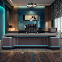 Bureau de direction haut de gamme de luxe, grand bureau de direction, design moderne et épuré, mobilier laqué pour cadres et dirigeants