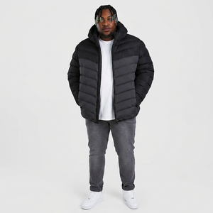 Custom Style <b>Men's</b> Canvas Puffer <b>Jackets</b> with <b>Long</b> Sleeves Breathable Stand Collar Front Logo Wholesale Price Available for Sale - Product Image 1