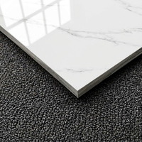 Carreaux de sol en marbre blanc avec veines grises Foshan 60 x 60 mm, carreaux Berge pour maison, villa, salon, sol en céramique 60x60