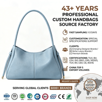 Luxuriöse Klassische Puderblaue Leder-Slouchy-Hobo-Tasche Damenhandtasche Unterarm-Schultertasche mit Individuellem Logo OEM ODM Fabrik Großhandel 2026