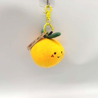 Nieuwe Trends Groenten Fruit Pluche Keychaintoys Stripfiguren Oranje Custom Pluche Sleutelhanger Knuffels
