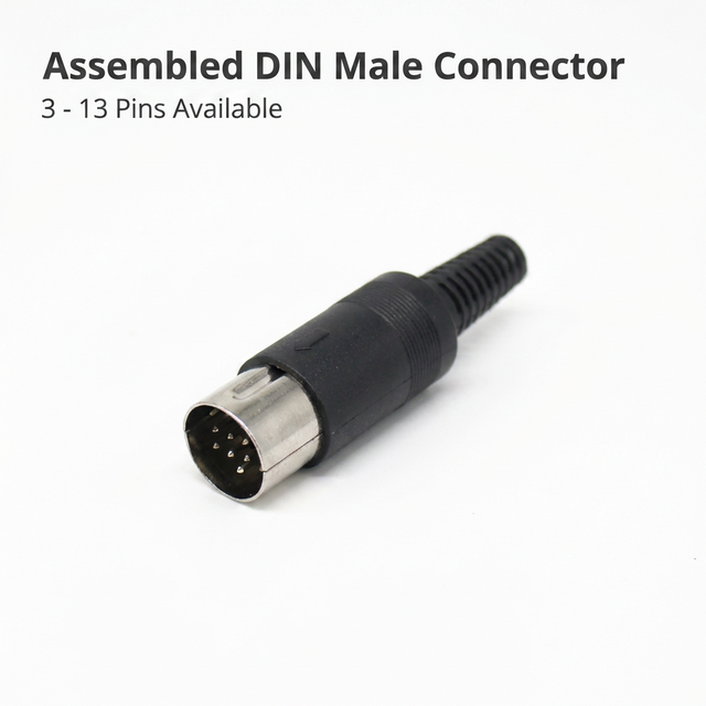 DIN Male Industrial Power Connector 3-13 Pin IP20 500V Circular with High Temperature Resistance for Wire Connections