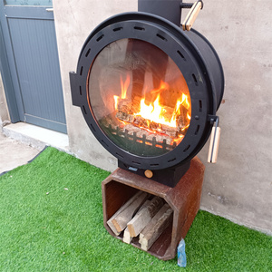 Cheminée en fonte de Offre Spéciale de l'Europe Poêle d'angle extérieur <span class=keywords><strong>suspendu</strong></span> moderne pour camping Granulés de bois brûlant décoratif - Product Image 4