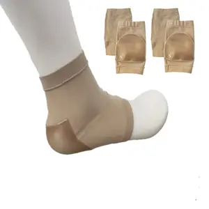 Heel Plantar Fasciitis Socks Insert Silicone Heel Cushion Protector Socks Silica Heel Cups for Dry Cracked Foot