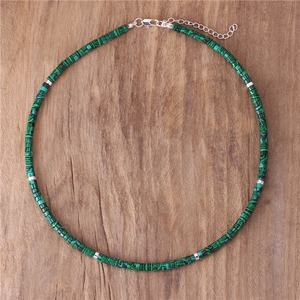 Collier bohème en pierre naturelle Turquoise 2x4mm, perles de carrelage, ras du cou, couple de vacances, collier, cadeau, bijoux, livraison directe - Product Image 2