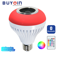 Ampoule LED intelligente sans fil, modèle E27, 3, 5, 12W, wi-fi, lampe RGB, couleur changeante, musique, haut-parleur, avec télécommande IR, lumières led