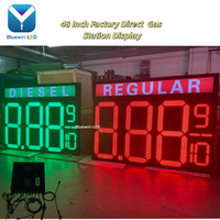 Letrero LED para Precios de Gasolina, Resistente al Agua, 4 Dígitos, Rojo, con Soporte de Montaje para Gasolinera