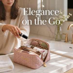 Grande trousse de maquillage imperméable en cuir PU, ouverture à 180 degrés, trousse de toilette de voyage avec 3 compartiments - Product Image 2