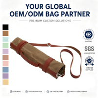 Sac de transport en toile et cuir pour couteaux, sac de transport portable pour couteaux de chef, sac de rangement professionnel pour outils de cuisine, logo personnalisé, vente en gros