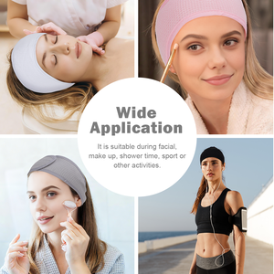 عصابات رأس نسائية مخصصة بشعار مطرز، عصابات شعر قطنية للتنظيف وغسل الوجه في السبا مع فيلكرو - Product Image 6