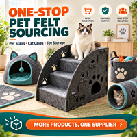 Escalier pour animaux de compagnie en feutre personnalisé 2-en-1 : marches d'escalade pour chat et lit cachette OEM ODM Vente en gros