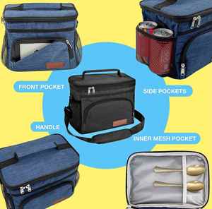 <b>Insulated</b> <b>Lunch</b> Bag for Women/Men Reusable <b>Lunch</b> <b>Box</b> for Office Picnic Hiking Beach Cooler Tote Bag Organizer Shoulder Strap - Product Image 6