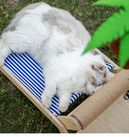 Chaise-lit de plage pour animaux de compagnie en camping chat été doux en gros