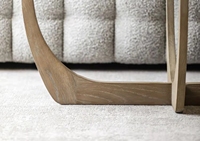 Table basse moderne de luxe rectangulaire ronde avec plateau en verre trempé et structure en MDF, échantillon gratuit
