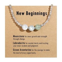 Colliers ras du cou avec pendentifs en pierres naturelles facettées : Aventurine verte, Améthyste, Quartz rose