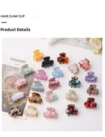 Mini pince à cheveux en acétate marbré, style simple et tendance, motif écaille de tortue pastel, petite pince requin pour franges et mèches rebelles