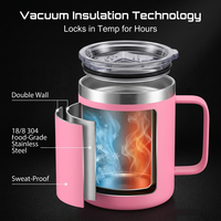Taza de Café de Acero Inoxidable de Grado Alimenticio 18/8 con Aislamiento al Vacío de Doble Pared, Grabado Láser, para Oficina, Hogar y Camping, Venta al Por Mayor