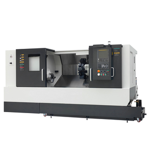 Nouveau design, tour CNC 10 axes robuste 12T avec tourelle à outils, centre de tournage à guidage linéaire, lit incliné et double broche haute vitesse Fanuc - Product Image 1