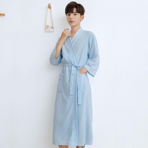 Peignoir d'été unisexe du fabricant, couleur unie, vêtements d'intérieur, taille élastique pour plus <span class=keywords><strong>de</strong></span> confort, idéal printemps-automne - Product Image 6