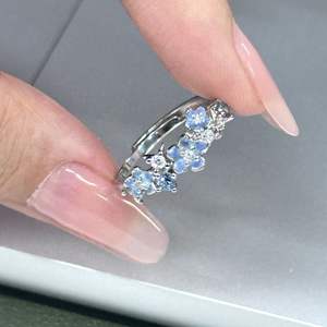 Anillo de Plata de Ley S925 con Diseño de Flor Estelar Azul Marino, Estilo Fresco y Dulce, Anillo de Dedo Índice para Mujer, Chapado en Oro Rosa - Product Image 5