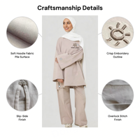 Ensemble de vêtements de sport modestes pour femmes, vêtements de détente islamiques, tunique hijab, pantalon large, séchage rapide, fabricant OEM